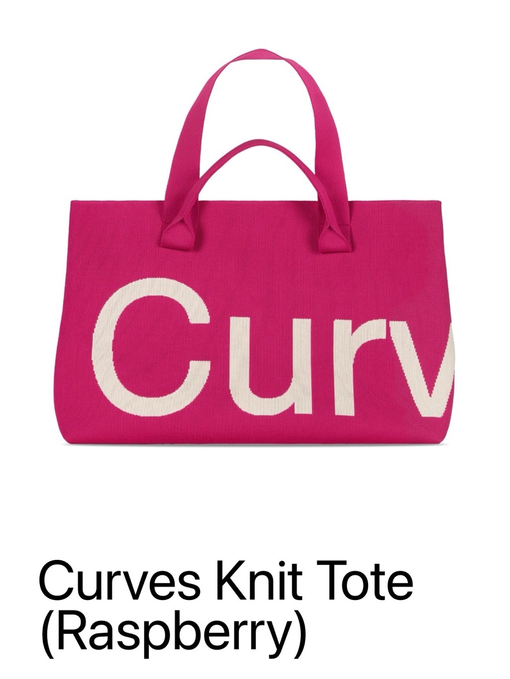 Curves Knit Tote Bag - Raspberry